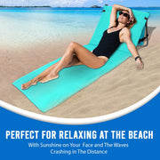 Extra Thick Portable Beach Mat Lounge Chair with Attached Zippered Tote