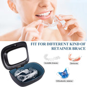 Double Layer Aligner Retainer Case with Mirror Remover Tool Brush