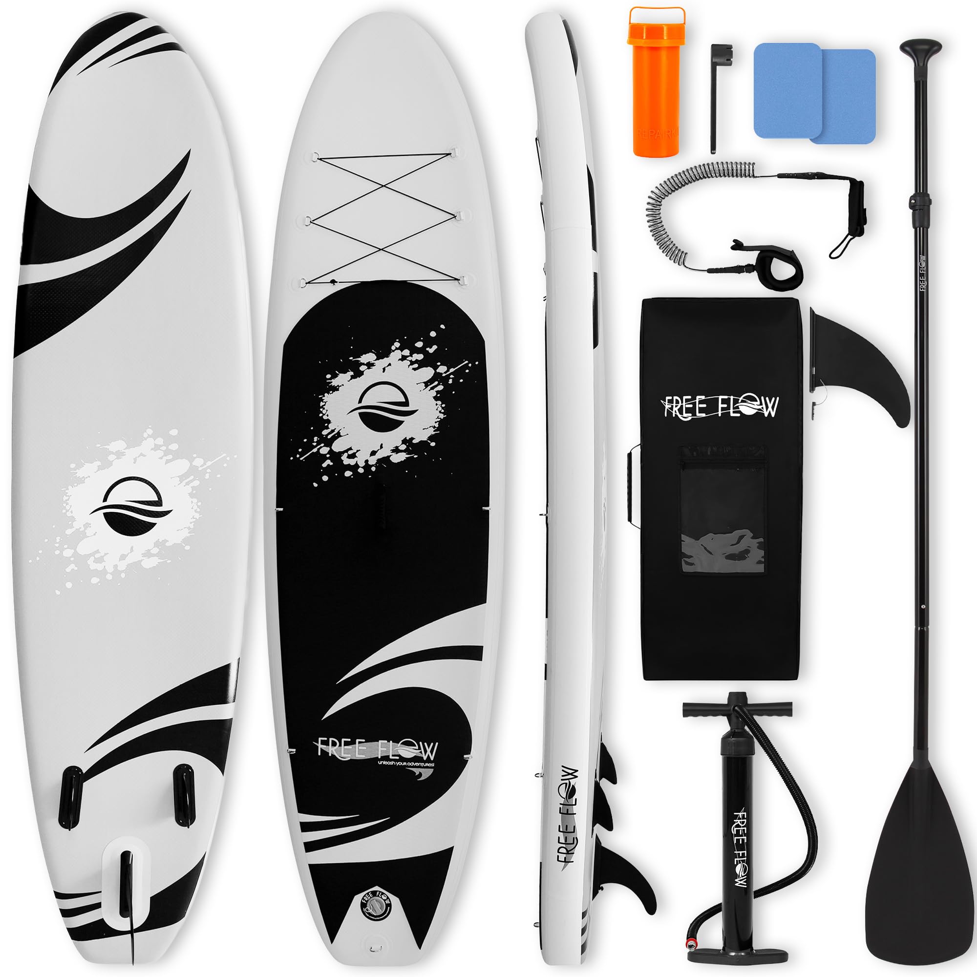 Wide Stable Inflatable Stand Up Paddle Board with SUP Kit and EVA Deck
