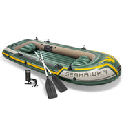 Inflatable Fishing Boat with Oars Pump Rod Holders and Gear Pouch