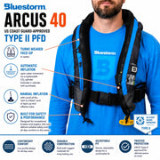 USCG Approved Automatic Inflatable PFD Life Jacket with Manual Ripcord