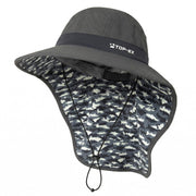 UPF 50 Cooling Wide Brim Sun Hat with Neck Flap for Hiking Fishing