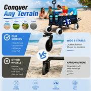 Heavy Duty Beach Wagon with Big Sand Proof Wheels Large Capacity Cart