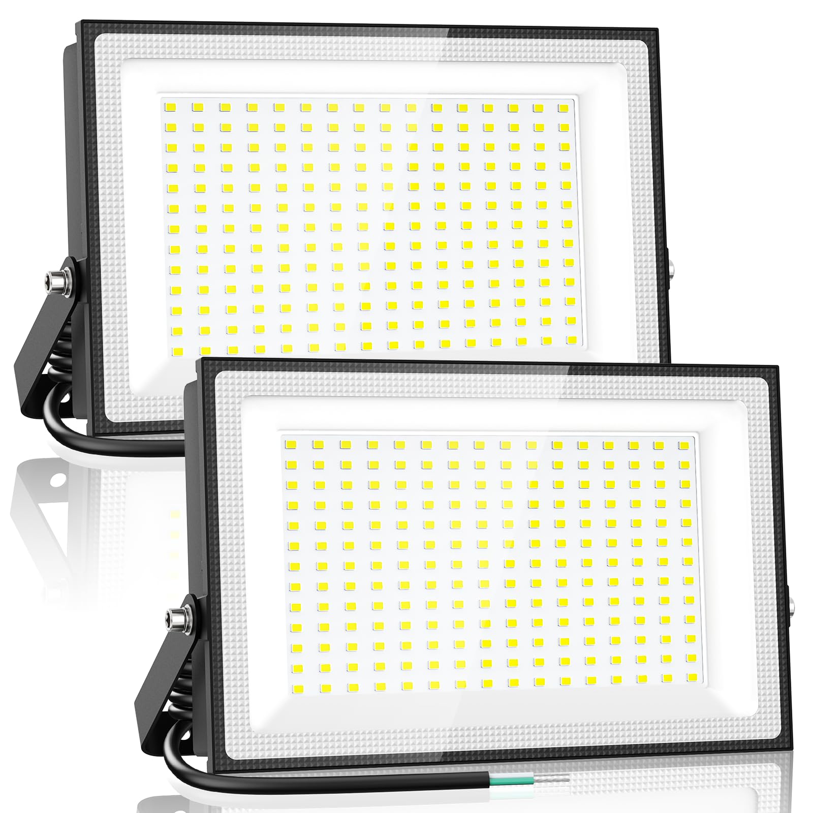 Hardwired Outdoor LED Flood Lights Super Bright IP66 Waterproof 2 Pack