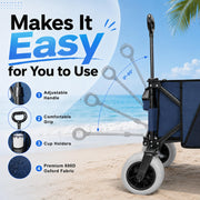 Heavy Duty Beach Wagon with Big Sand Proof Wheels Large Capacity Cart