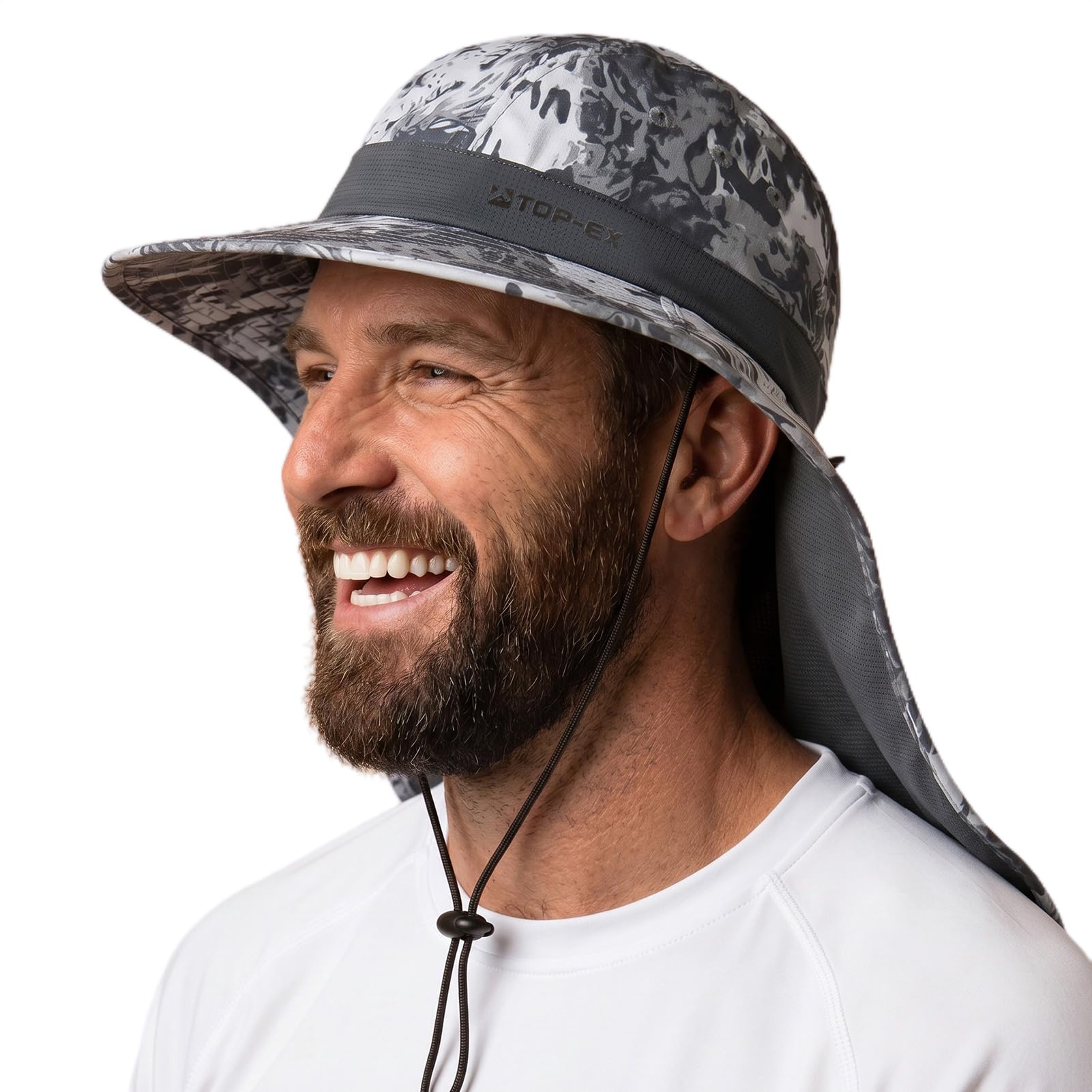 UPF 50 Cooling Wide Brim Sun Hat with Neck Flap for Hiking Fishing
