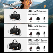 30L 50L 70L Waterproof Roll Top Motorcycle Duffel Dry Bag with Air Valve
