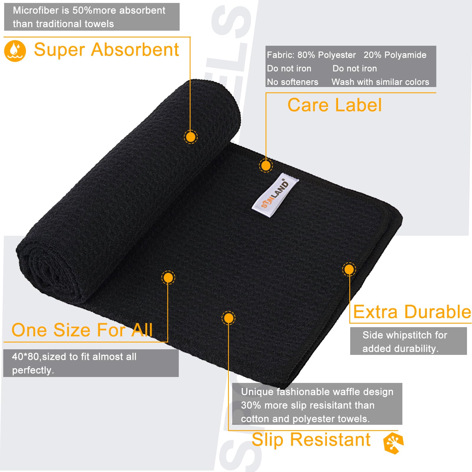Microfiber Fast Drying Sports Workout Towel for Gym Yoga Hiking Sauna