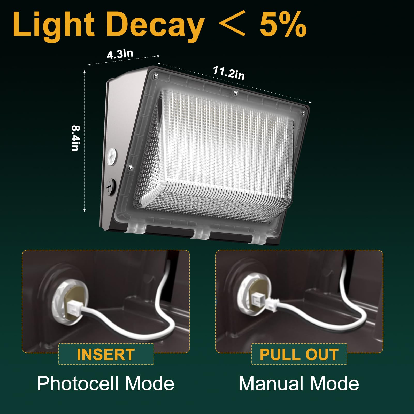 Dusk to Dawn LED Wall Pack Lights with Photocell IP65 Outdoor Lighting