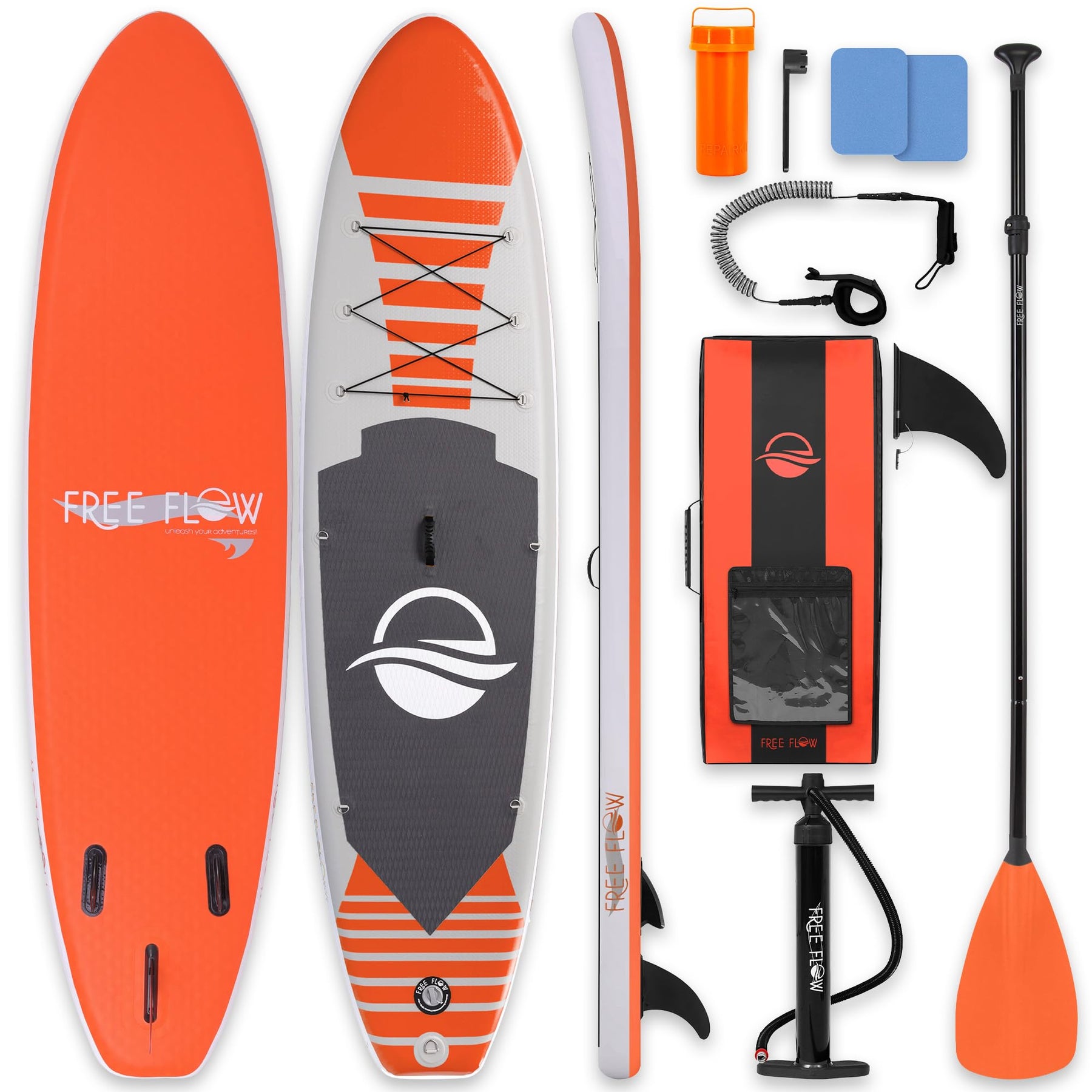 Wide Stable Inflatable Stand Up Paddle Board with SUP Kit and EVA Deck