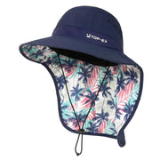 UPF 50 Cooling Wide Brim Sun Hat with Neck Flap for Hiking Fishing