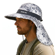 UPF 50 Cooling Wide Brim Sun Hat with Neck Flap for Hiking Fishing