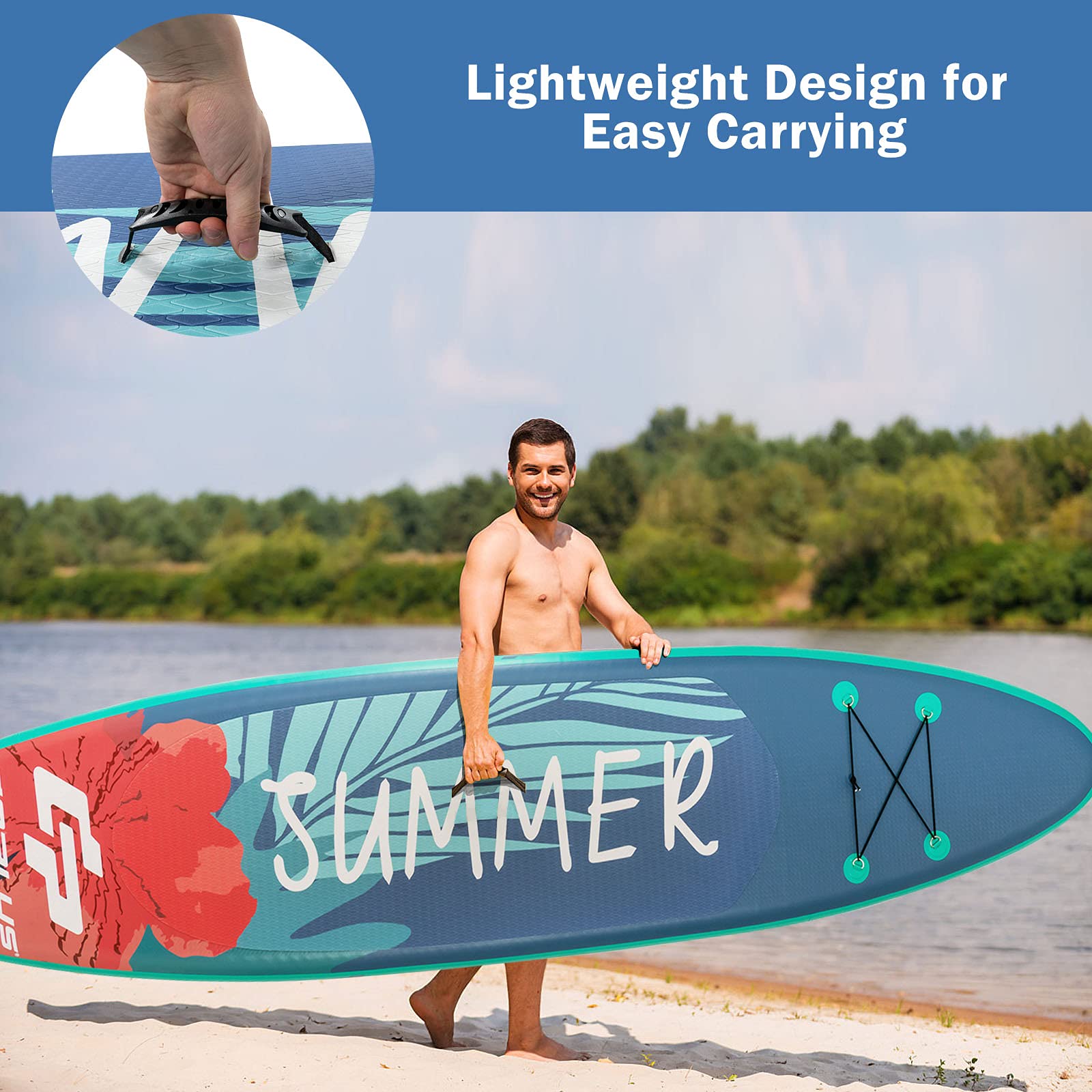 Inflatable Stand Up Paddle Board with Adjustable Paddle and SUP Kit