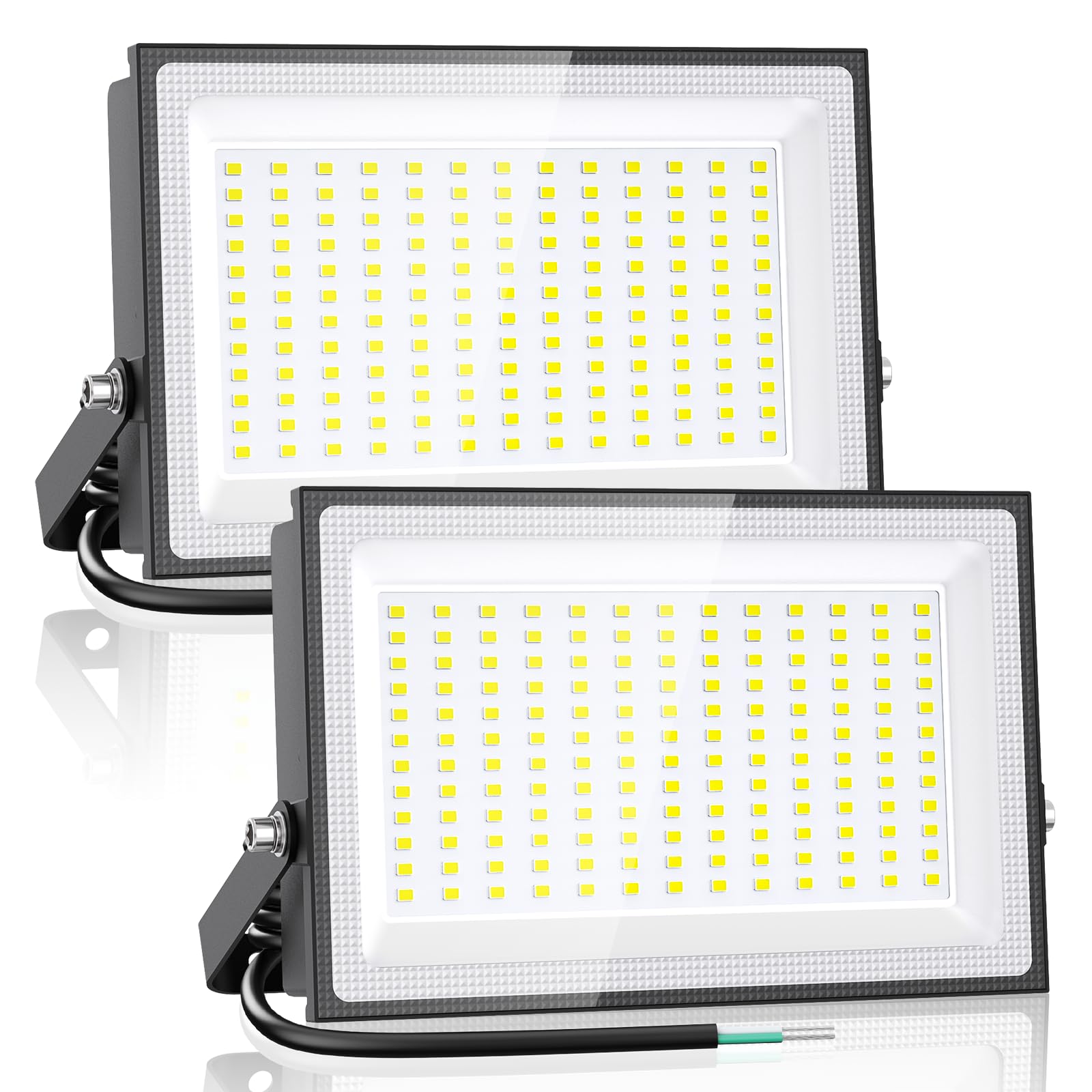 Hardwired Outdoor LED Flood Lights Super Bright IP66 Waterproof 2 Pack