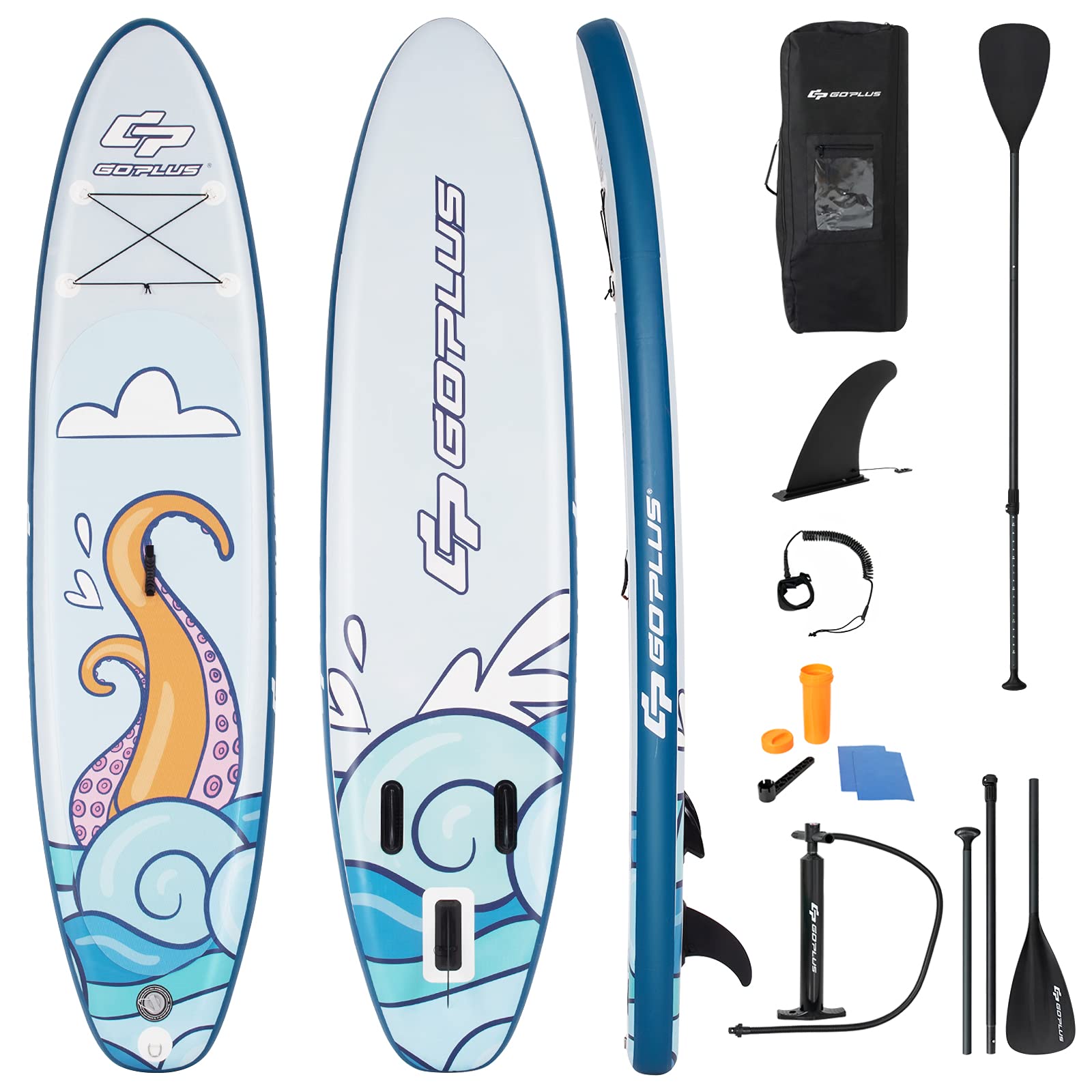 Inflatable Stand Up Paddle Board with Adjustable Paddle and SUP Kit
