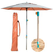 7ft Heavy Duty Beach Umbrella Easy Setup Anchor UPF 55 Protection