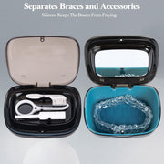 Double Layer Aligner Retainer Case with Mirror Remover Tool Brush