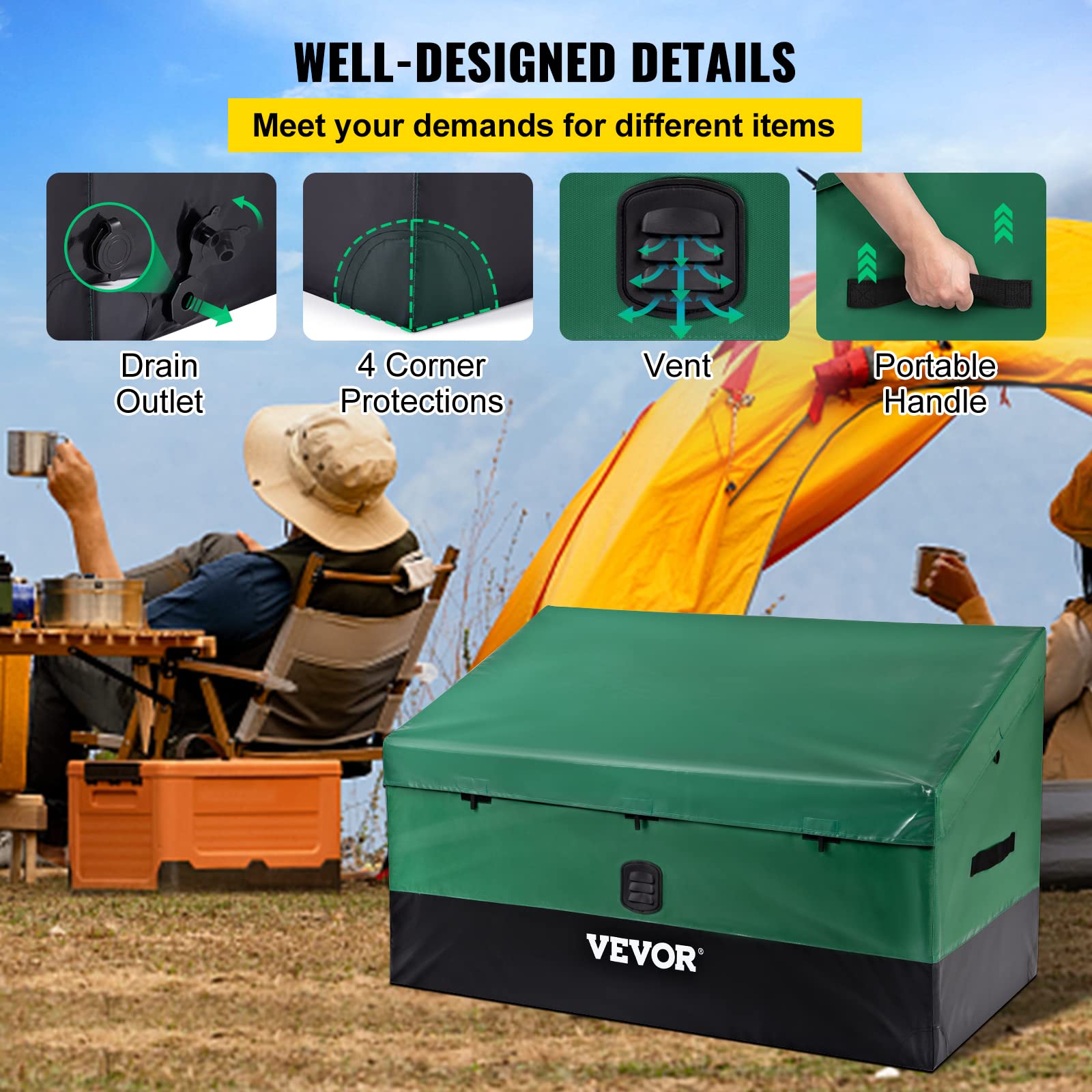 100 Gallon Waterproof Outdoor Storage Deck Box with Galvanized Frame
