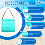 Extra Thick Portable Beach Mat Lounge Chair with Attached Zippered Tote