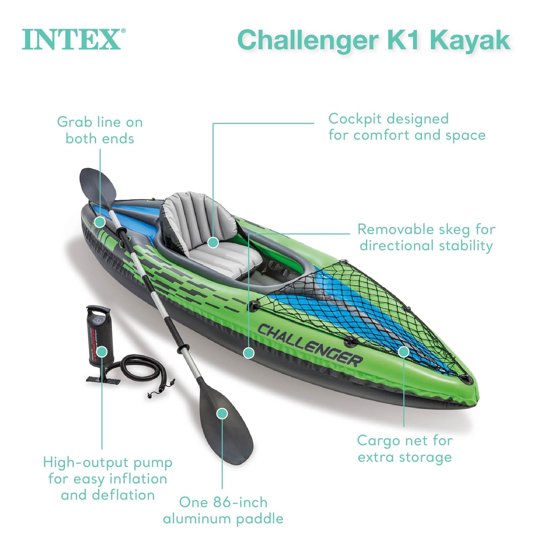 Two Pack Durable One Person Inflatable Kayak Set with Oar and Pump