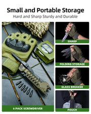 17 in 1 Multitool Knife with Fire Starter Saw Whistle Window Breaker