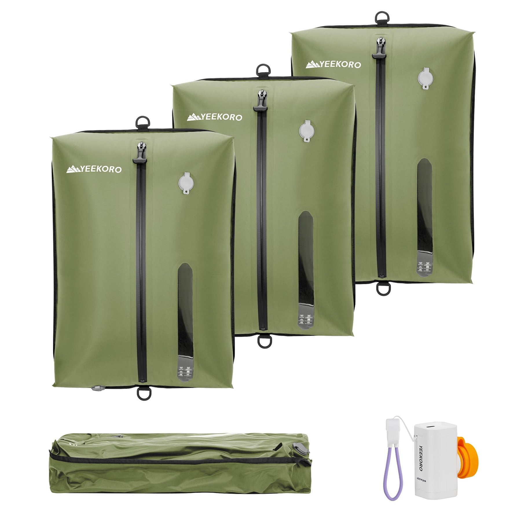 IPX8 Waterproof Reusable Travel Vacuum Compression Bags for Suitcases