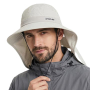 UPF 50 Cooling Wide Brim Sun Hat with Neck Flap for Hiking Fishing