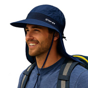 UPF 50 Cooling Wide Brim Sun Hat with Neck Flap for Hiking Fishing