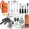 Camping Cooking Utensil Set Stainless Steel Silicone Camp Kitchen Gear
