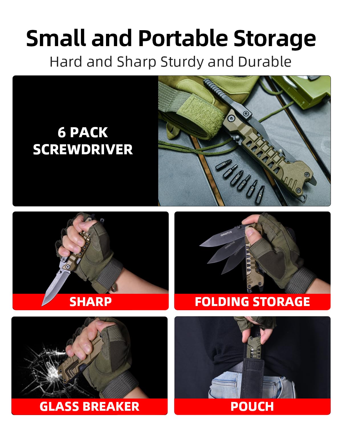 17 in 1 Multitool Knife with Fire Starter Saw Whistle Window Breaker