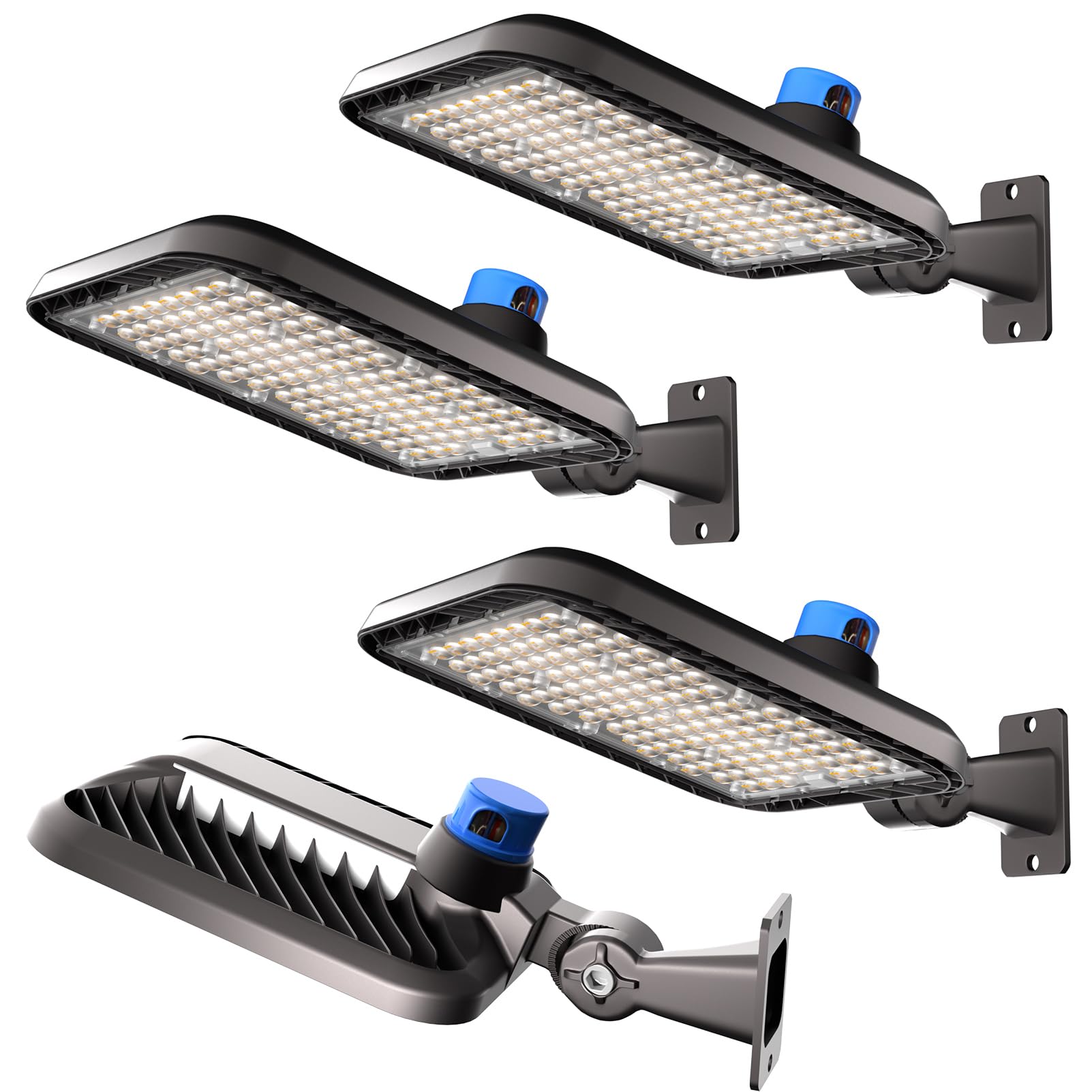 Commercial LED Parking Lot Lights with Arm Mount and Photocell 4 Pack