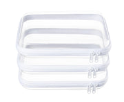 4 Piece Clear Hard Shell Zipper Pouches Travel Toiletry Organizer