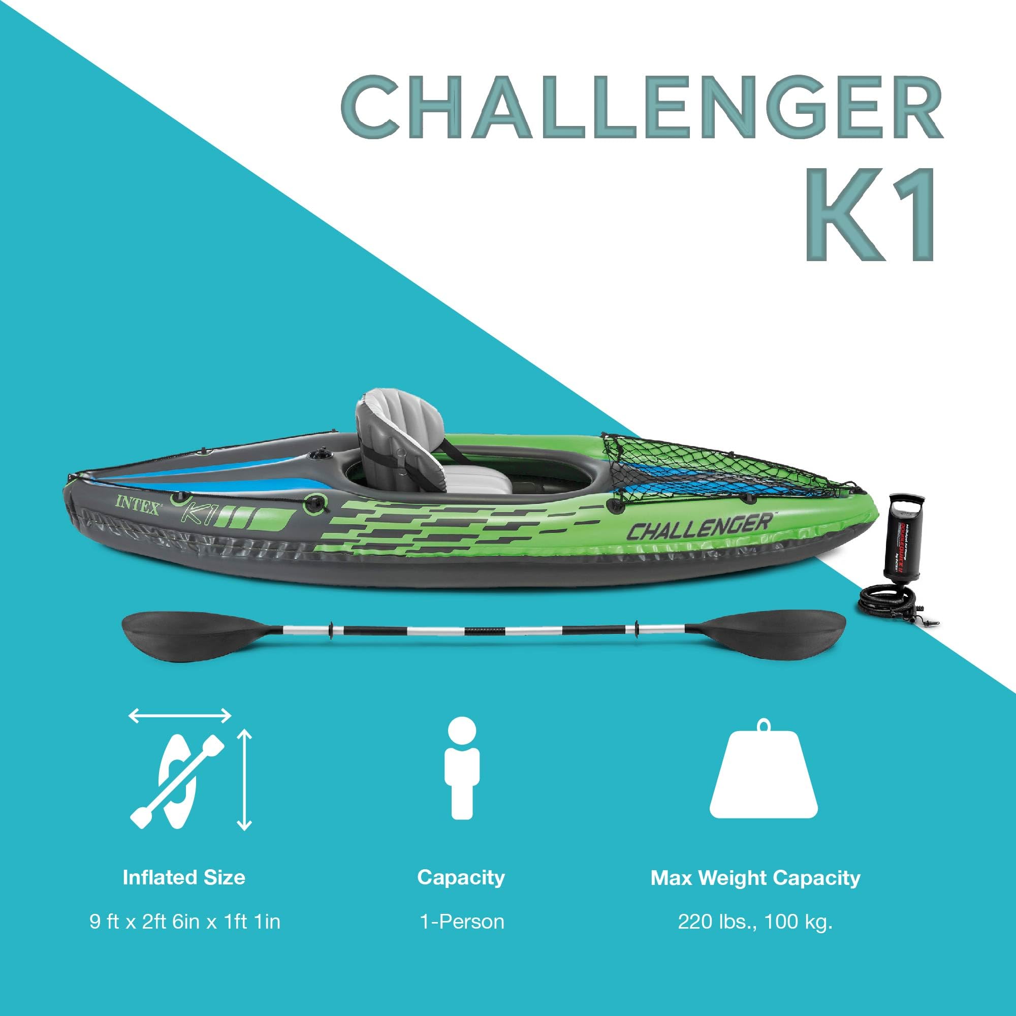 Two Pack Durable One Person Inflatable Kayak Set with Oar and Pump