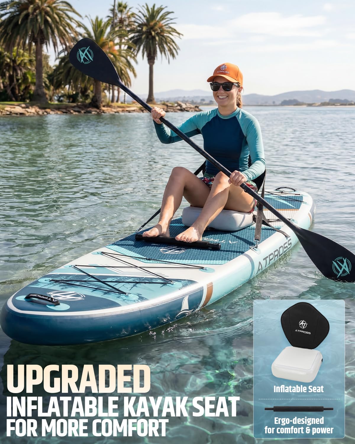 High Capacity Extra Wide Inflatable Stand Up Paddle Board with SUP Kit