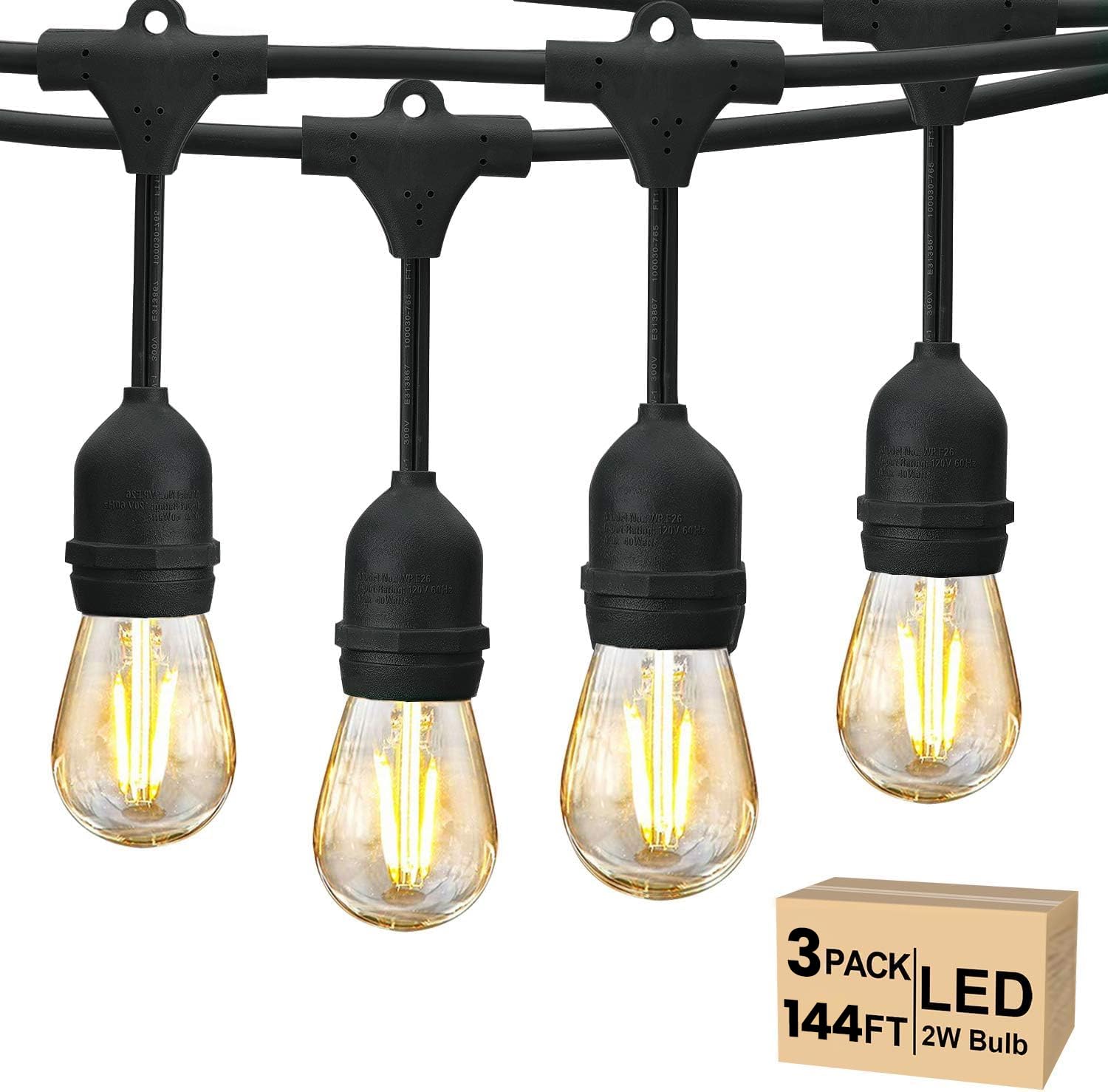 2W Commercial Outdoor String Lights for Patio Garden Lighting