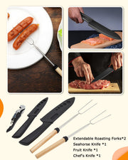 Camping Cooking Utensil Set Stainless Steel Silicone Camp Kitchen Gear
