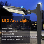 Commercial LED Parking Lot Lights with Arm Mount and Photocell 4 Pack