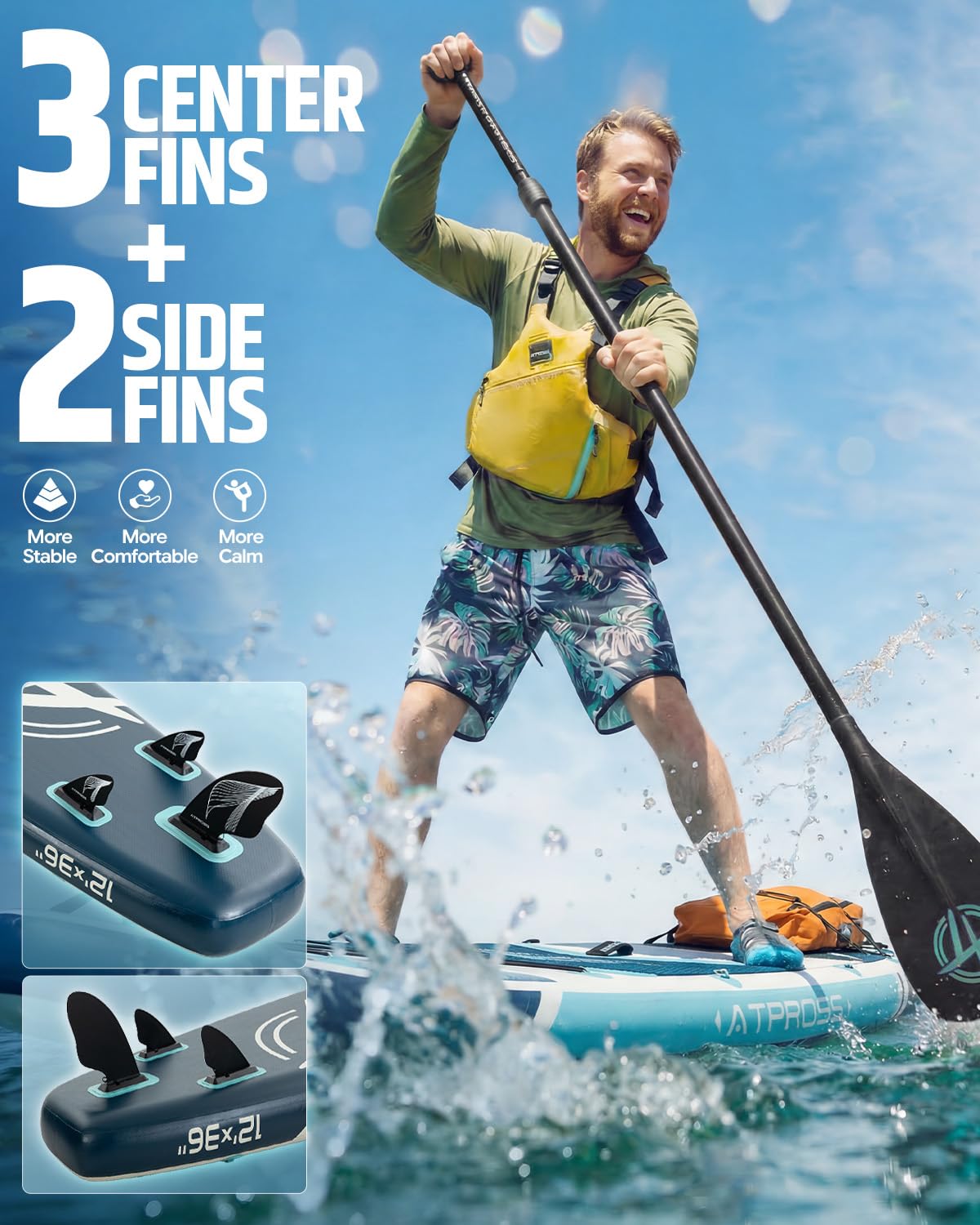 High Capacity Extra Wide Inflatable Stand Up Paddle Board with SUP Kit