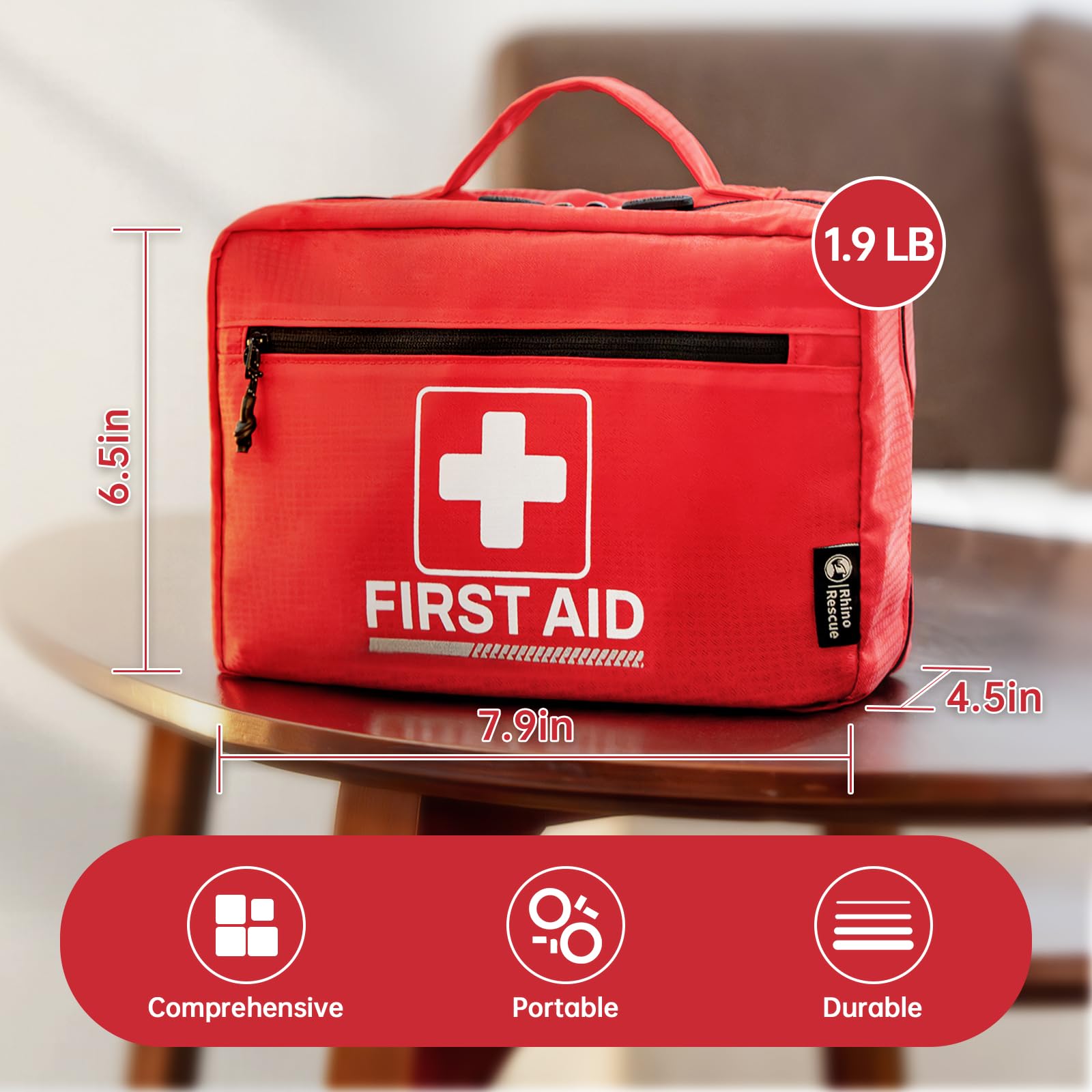240 Piece All Purpose First Aid Kit for Home Office Car Camping