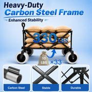 Heavy Duty Beach Wagon with Big Sand Proof Wheels Large Capacity Cart