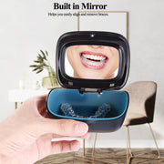 Double Layer Aligner Retainer Case with Mirror Remover Tool Brush