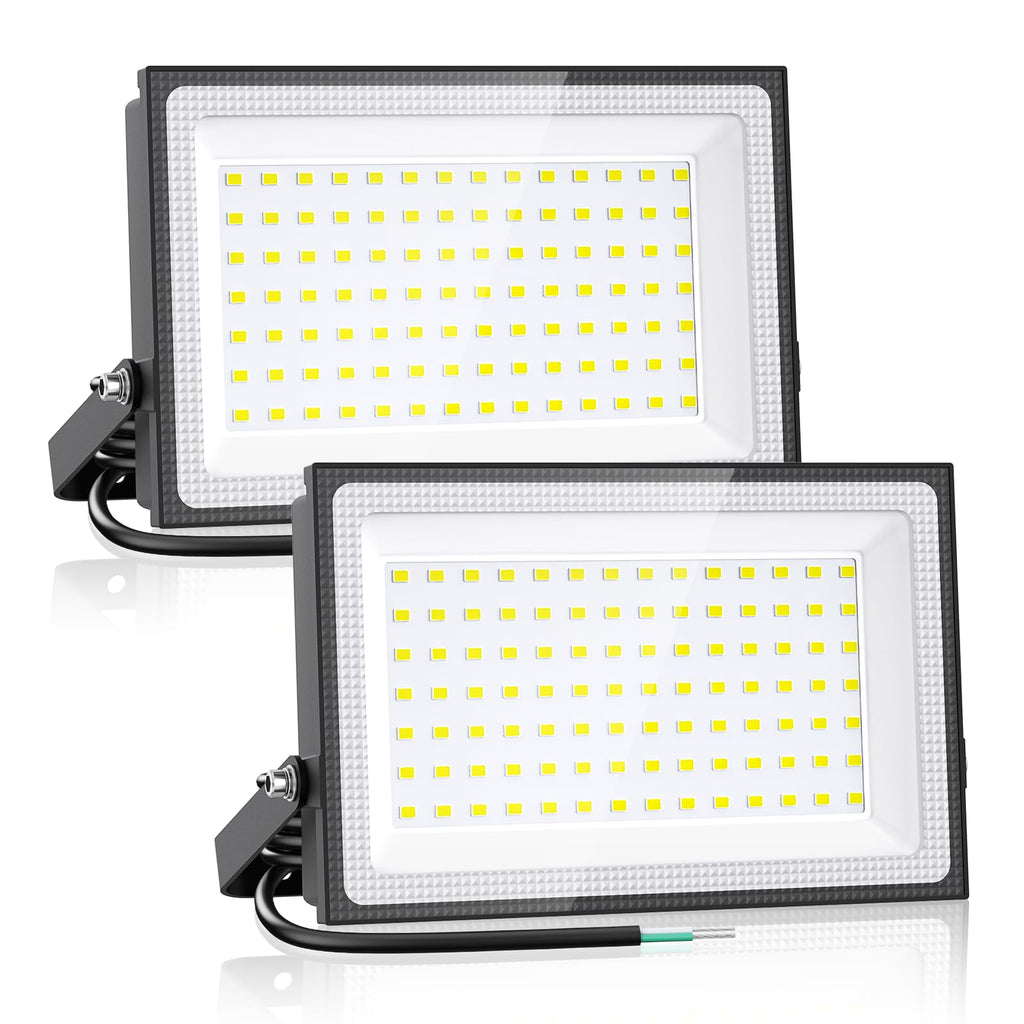 Hardwired Outdoor LED Flood Lights Super Bright IP66 Waterproof 2 Pack