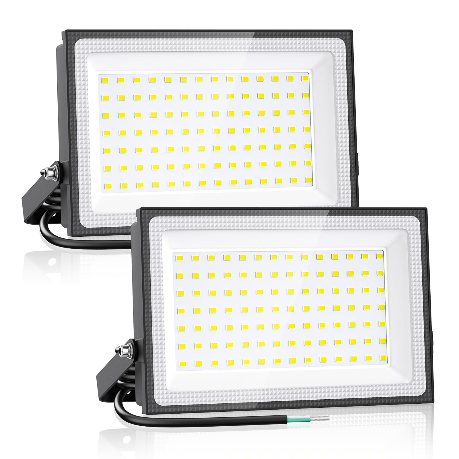 Hardwired Outdoor LED Flood Lights Super Bright IP66 Waterproof 2 Pack