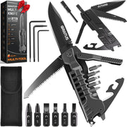 17 in 1 Multitool Knife with Fire Starter Saw Whistle Window Breaker
