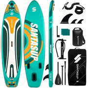 Wide Inflatable Stand Up Paddle Board with Accessories and EVA Deck
