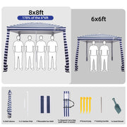 Large Beach Cabana Tent UPF 50 Windproof Easy Setup Sun Shelter