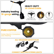 2W Commercial Outdoor String Lights for Patio Garden Lighting