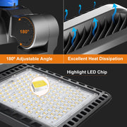 Commercial LED Parking Lot Lights with Arm Mount and Photocell 4 Pack