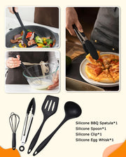 Camping Cooking Utensil Set Stainless Steel Silicone Camp Kitchen Gear