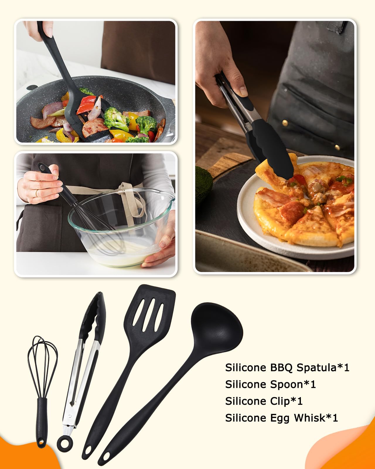 Camping Cooking Utensil Set Stainless Steel Silicone Camp Kitchen Gear
